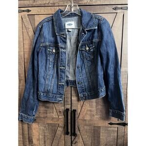 Old Navy Denim Jean Jacket Size SBlue Rivet Button Classic